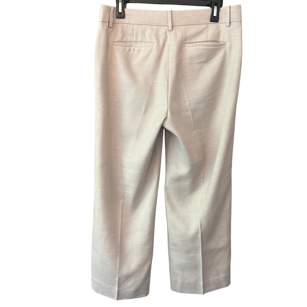 J.Crew Peyton Pant in Stretch Linen Beige Cropped Wide Leg Trousers‎ Size 10 - Picture 5 of 9